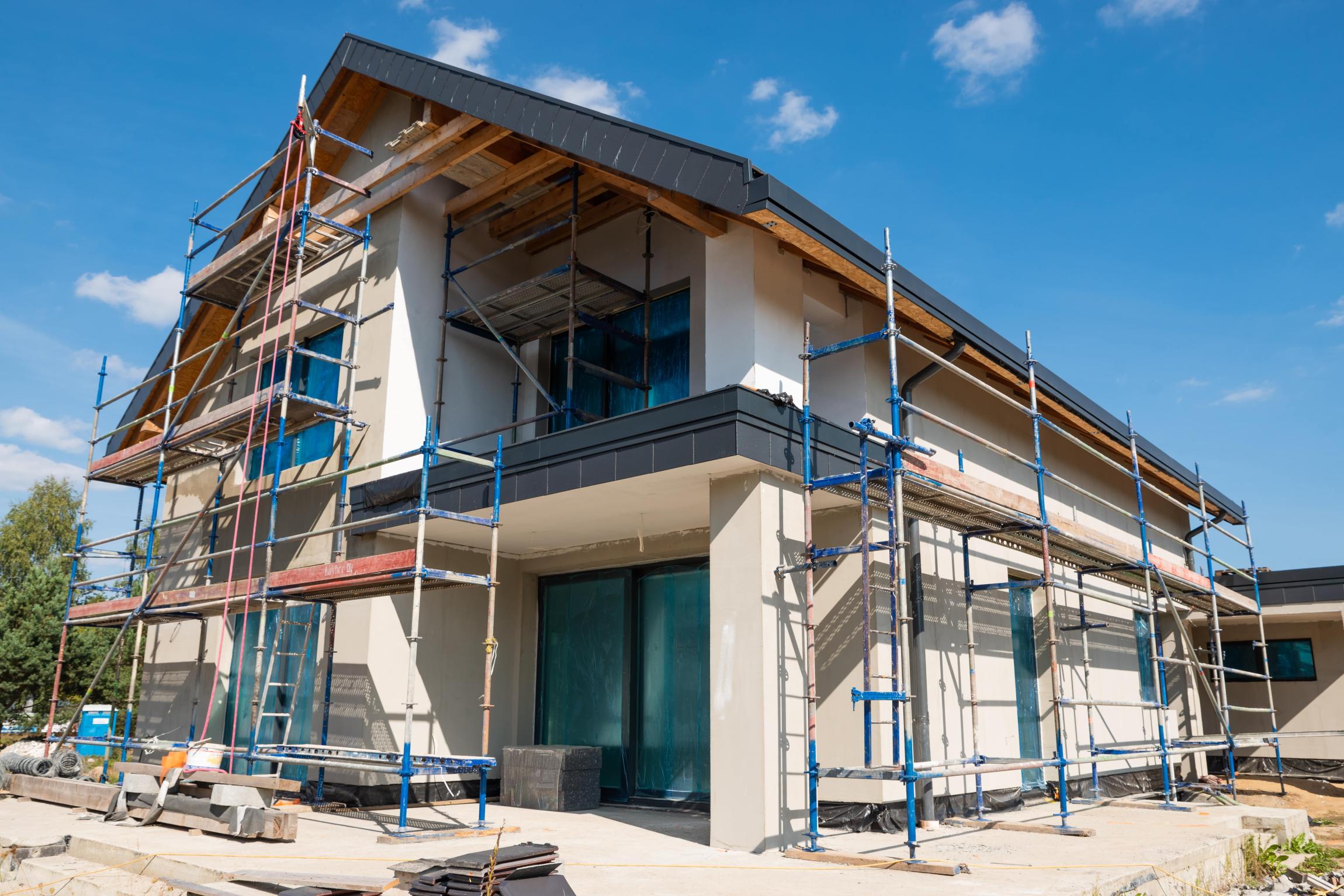 Chantier de ravelement de façade